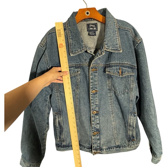Vintage 90s Cherokee Denim Jacket Blue 100% Cotton Classic Western Trucker - Picture 4 of 8